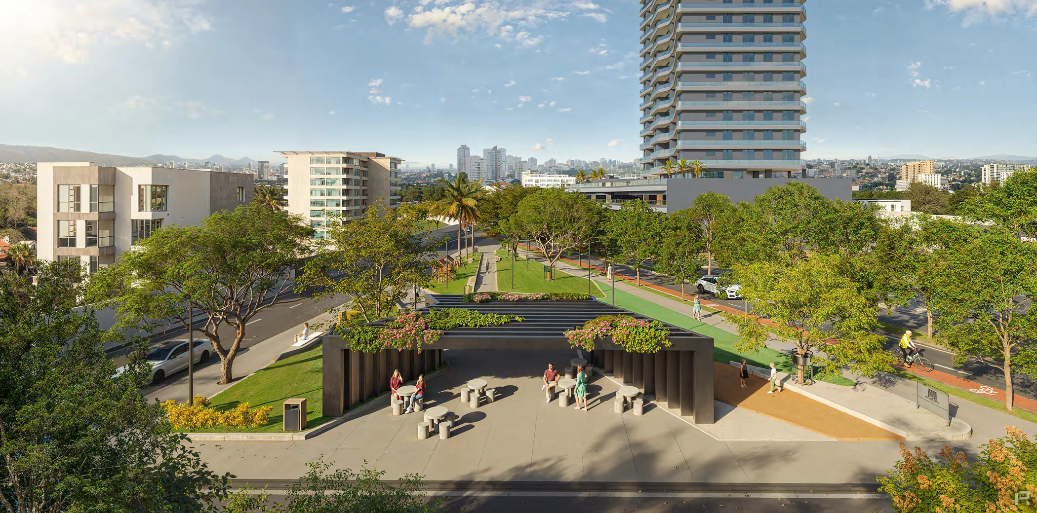 Muratori Tower diante da praça que será revitalizada pela Muratori