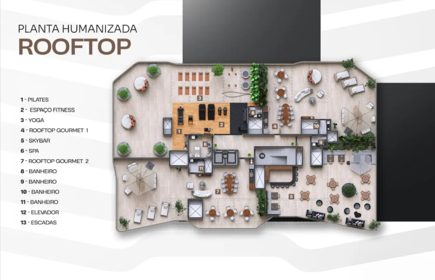 Planta humanizada do rooftop